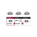 Set of 3 Recessed luminaire CHOOSE, swivelling, IP23, 230V, max. 3x 10W Ø5.1cm, iron brushed