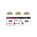 Set of 3 Recessed luminaire CHOOSE, swivelling, IP23, 230V, max. 3x 10W Ø5.1cm, brass brushed
