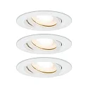 Paulmann Recessed luminaire LED Nova, IP65, round, 7W, GU10, set of 3 swiveling