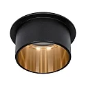 Paulmann Luminaria empotrable GIL COIN LED redondo, rígido IP44, dorado, negro mate regulable 470lm 2700K CRI >80