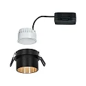 Paulmann Luminaria empotrable GIL COIN LED redondo, rígido IP44, dorado, negro mate regulable 470lm 2700K CRI >80