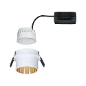 Paulmann Luminaria empotrable GIL COIN LED redondo, rígido IP44, dorado, blanco mate regulable 470lm 2700K CRI >80
