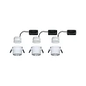 Paulmann Luminaria empotrable GIL COIN LED redondo, rígido, juego de 3 IP44, hierro cepillado, blanco mate regulable 470lm 2700K CRI >80