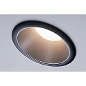 Paulmann recessed luminaire COLE round, rigid, set back GU10 IP23, black matt, silver dimmable CRI >80