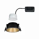Paulmann Recessed spot LED COLE IP44, fixed, incl. LED COIN Module, 230V, 6.5W 2700K460lm 100°, 3-step dimmable, black / gold matt