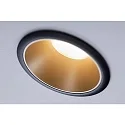 Paulmann Recessed spot LED COLE IP44, fixed, incl. LED COIN Module, 230V, 6.5W 2700K460lm 100°, 3-step dimmable, black / gold matt