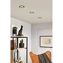 Paulmann Recessed spot LED COLE IP44, fixed, incl. LED COIN Module, 230V, 6.5W 2700K460lm 100°, 3-step dimmable, black / gold matt