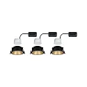 Paulmann Set of 3 Recessed spot LED COLE IP44, fixed, with LED COIN Module, 230V, 6.5W 2700K460lm 100°, 3-step dimmable