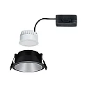 Paulmann Luminaria empotrable COLE COIN LED rígido IP44, negro, plata regulable 6,5W 460lm 2700K 100° 100° CRI >80