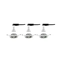 Paulmann Luminaria empotrable BASE giratorio, juego de 3, conmutable GU10 IP20, hierro cepillado  15W 350lm 3000K 100° 100° CRI >80