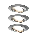 Luminaria empotrable BASE COIN giratorio, juego de 3, conmutable IP20, hierro cepillado  15W 370lm 3000K 100° 100° CRI > 80