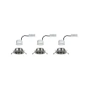 Paulmann Luminaria empotrable BASE COIN giratorio, juego de 3, conmutable IP20, hierro cepillado  15W 370lm 3000K 100° 100° CRI > 80