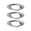 recessed luminaire BASE COIN swivelling, set of 3 IP20, brushed iron dimmable 15W 370lm 3000K 100° 100° CRI > 83