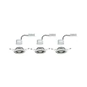 Paulmann Luminaria empotrable BASE COIN giratorio, juego de 3 IP20, hierro cepillado regulable 15W 370lm 3000K 100° 100° CRI > 83