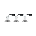Paulmann Luminaria empotrable NOVA COIN LED redondo, giratorio, juego de 3 IP23, hierro cepillado  19,5W 460lm 2700K 100° 100° CRI >80