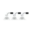 Paulmann Luminaria empotrable NOVA COIN LED angular, giratorio, juego de 3 IP23, blanco mate  19,5W 460lm 2700K 100° 100° CRI >80
