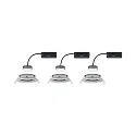 Paulmann Luminaria empotrable NOVA PLUS COIN redondo, giratorio, juego de 3 IP23, hierro cepillado regulable 3x6,8W 2.700K 38° 38°