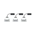 Paulmann Luz downlight NOVA PLUS COIN angular, rígido, juego de 3, con difusor IP44, aluminio regulable