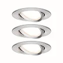 Luminaria empotrable NOVA PLUS COIN redondo, giratorio, juego de 3 IP23, aluminio regulable 3x6,8W 2.700K