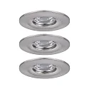Paulmann Luminaria empotrable NOVA MINI LED rígido, juego de 3 IP23, hierro cepillado  310lm 2700K 38° 38° CRI >80