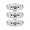 Paulmann Luminaria empotrable NOVA MINI LED rígido, juego de 3 IP23, cromo  310lm 2700K 38° 38° CRI >80