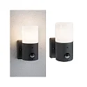 Paulmann Luminaria de pared para exteriores TUBS PIR cilíndrico, con detector de movimiento, conmutable E27 IP44, gris, mate 