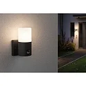 Paulmann Luminaria de pared para exteriores TUBS PIR cilíndrico, con detector de movimiento, conmutable E27 IP44, gris, mate 