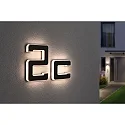 Paulmann Número de casa iluminado IP44, negro 