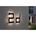 Paulmann Número de casa iluminado IP44, negro 