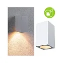 Paulmann Luminaria de pared para exteriores FLAME UP OR DOWN de 1 llama, angular, conmutable, insect-friendly IP44, blanco 