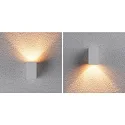 Paulmann Luminaria de pared para exteriores FLAME UP OR DOWN de 1 llama, angular, conmutable, insect-friendly IP44, blanco 