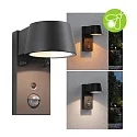 Paulmann Luminaria de pared para exteriores CAPEA con detector de movimiento, conmutable, insect-friendly IP44, antracita 