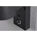 Paulmann Luminaria de pared para exteriores CAPEA con detector de movimiento, conmutable, insect-friendly IP44, antracita 