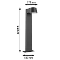 Paulmann Luminario de bolardo CAPEA conmutable, insect-friendly IP44, antracita 