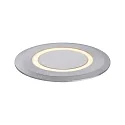 floor recessed luminaire LED GOLD LIGHT RING Ø 5CM rigid, passable, switchable, insect friendly IP67, brushed aluminium 