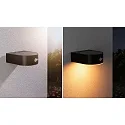 solar wall luminaire EILEEN PIR round, with switch, with motion detector IP44, black 