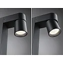 Paulmann Luminario de bolardo KIMU 1 SPOT de 1 llama, conmutable, giro cardánico IP44, antracita 
