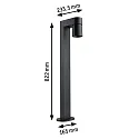 bollard light KIMU 1 SPOT 1 flame, switchable, cardanic swivelling, insect friendly IP44, anthracite 