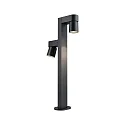 Luminario de bolardo KIMU 2 SPOT de 2 llamas, conmutable, giro cardánico IP44, antracita 