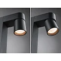 Paulmann Luminario de bolardo KIMU 2 SPOT de 2 llamas, conmutable, giro cardánico IP44, antracita 