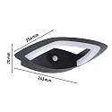 outdoor wall luminaire AKENA PIR with sensor, insect friendly, sea-air resistant IP44, anthracite 