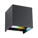 Luminaria de pared para exteriores CYBO RGBW RGBW, controlable por ZigBee LED IP44, antracita regulable