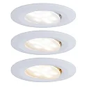 Paulmann Luminaria empotrable para techos CALLA IP65 giratorio, CCT Switch, juego de 3 IP65, blanco mate 
