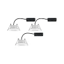 Paulmann Luminaria empotrable para techos CALLA IP65 giratorio, CCT Switch, juego de 3 IP65, blanco mate 