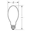 RADIUM Bombilla LED HPM RETROFIT HRL80 840/F/E27 EM conmutable mate E27 24W 4000lm 4000K 330° CRI >80 