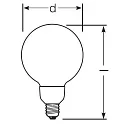 RADIUM Bombilla filamento Globe STAR GLOBE DIM G80/F G80 mate E27 11W 1521lm 2700K 330° CRI >90 regulable