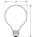 RADIUM Bombilla filamento Globe STAR GLOBE DIM G120/F G120 mate E27 11W 1521lm 2700K 330° CRI >80 regulable