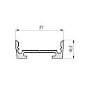U profile MEDIUM U-FLAT 27/10.2/B2C2 - 2M flat, surface-mounted version, powder coated, white