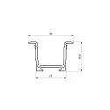 wing profile MEDIUM WING 40/25.9/B2C2 - 2M built-in version, powder coated, white