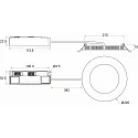 Rutec ceiling recessed luminaire TALAN M Ø 220MM Plug&Play rigid, CCT Switch, multipower IP44, white 